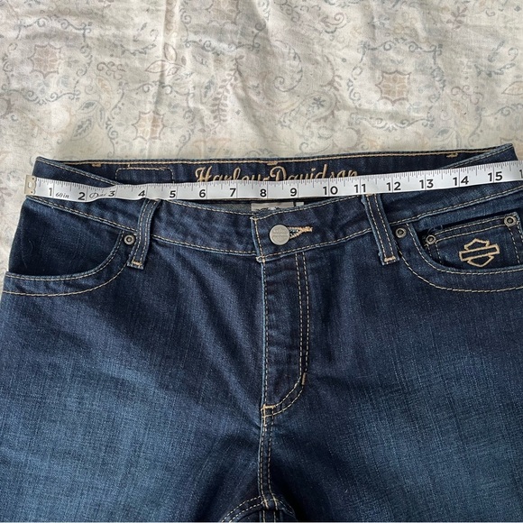 Harley-Davidson Blue Straight Leg Jeans with Classic Design - Picture 3 of 13